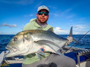 A fly caught Giant Trevally