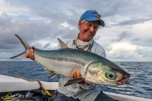 Fly fishing for Milkfish in Seychelles